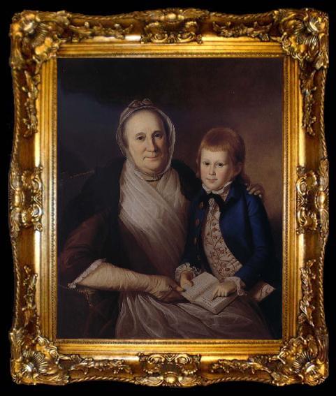 framed  Charles Willson Peale Mrs.Fames Smith and Grandson, ta009-2